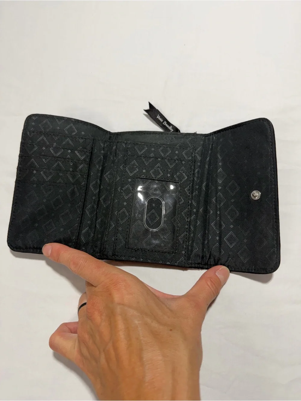 Vera Bradley Black Quilted Trifold Card & Cash Holder